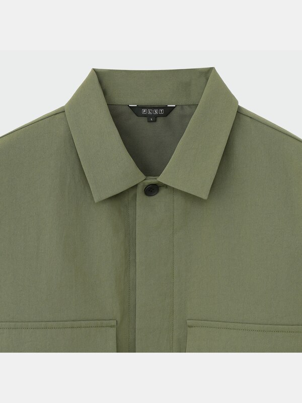 ワッシャーツイルシャツブルゾン（長袖）