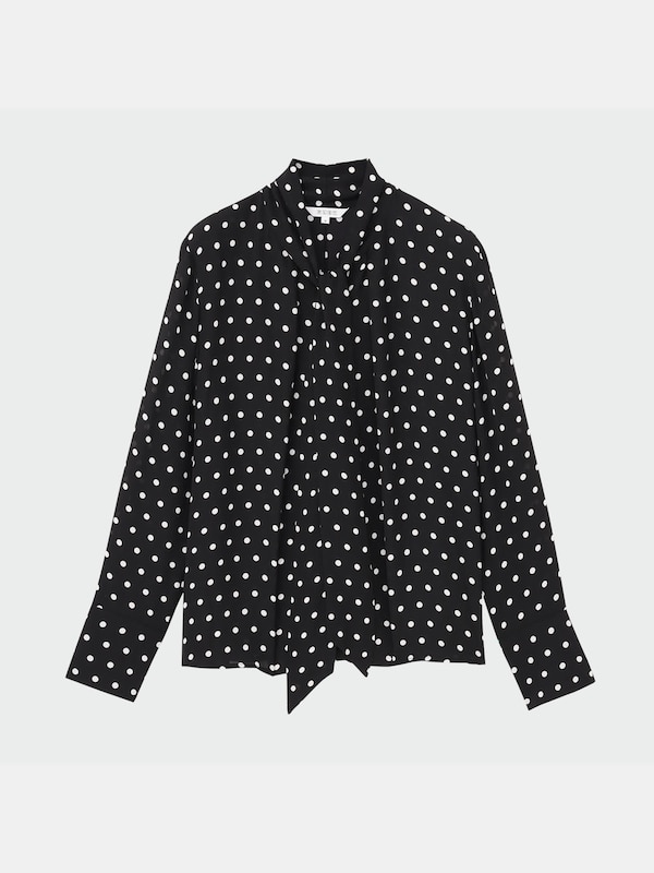 プリントボウタイブラウス（長袖）