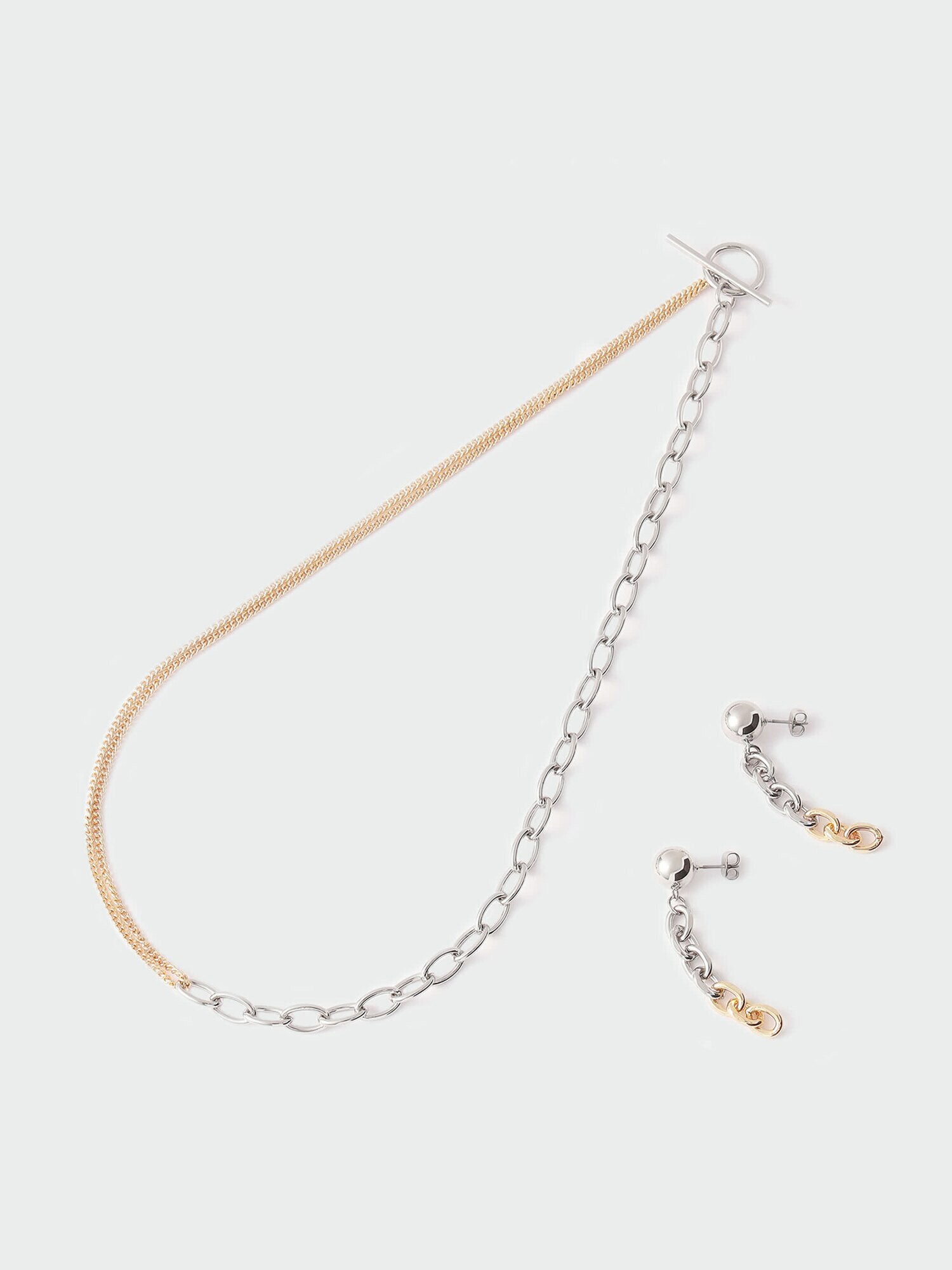 PLST(プラステ)公式 | ミックスメタルネックレスピアスセット