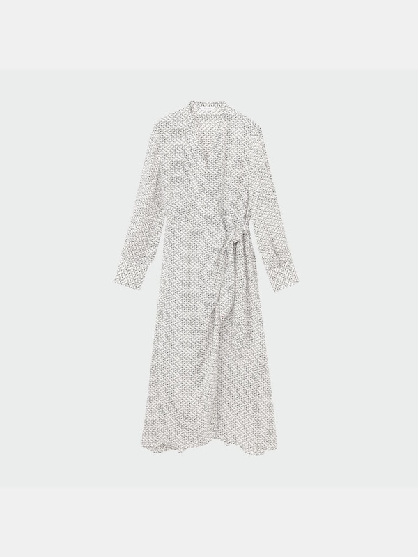 カシュクールプリントワンピース（長袖）