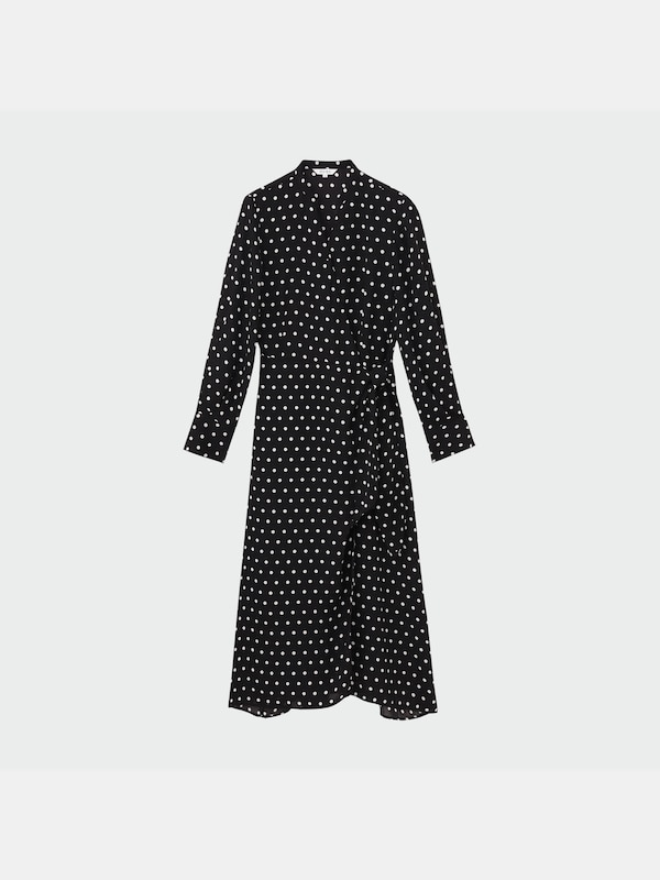 カシュクールプリントワンピース（長袖）