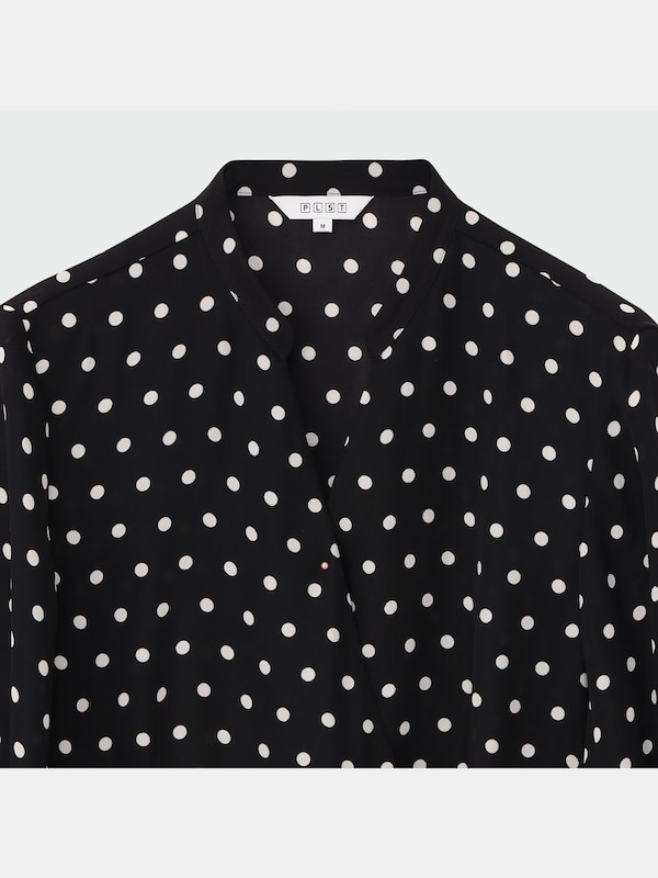 カシュクールプリントワンピース（長袖）