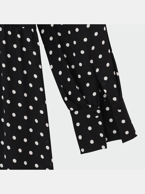 カシュクールプリントワンピース（長袖）