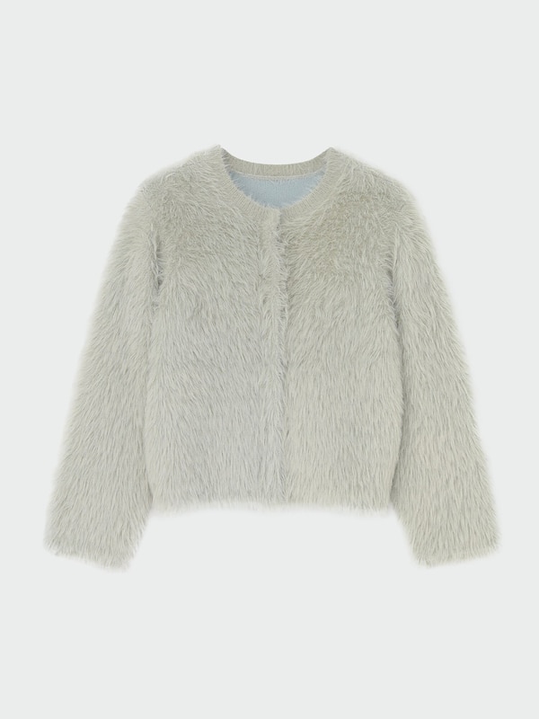 フェザーヤーン2WAYクルーネックカーディガン