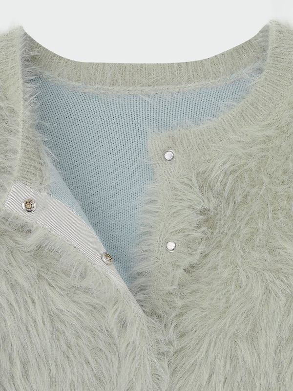 フェザーヤーン2WAYクルーネックカーディガン