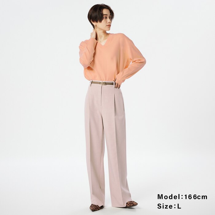 PLUS STYLE ワイドパンツ（ウールブレンドウォームリザーブ）