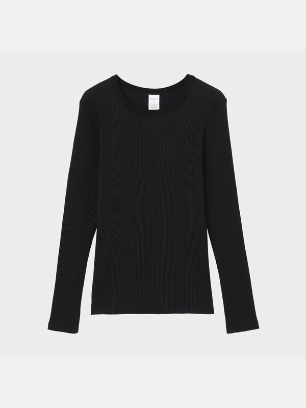 ペルヴィアンピマコットンクルーネックリブTシャツ（長袖）