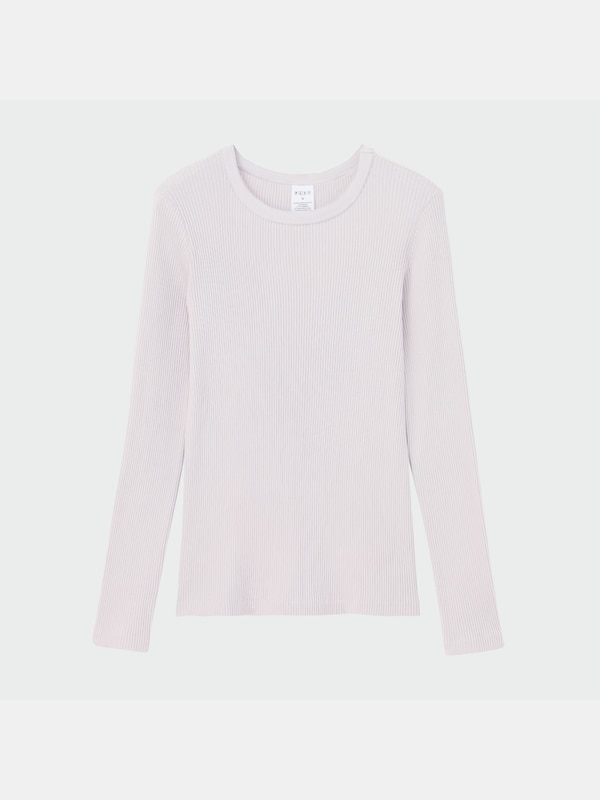 ペルヴィアンピマコットンクルーネックリブTシャツ（長袖）