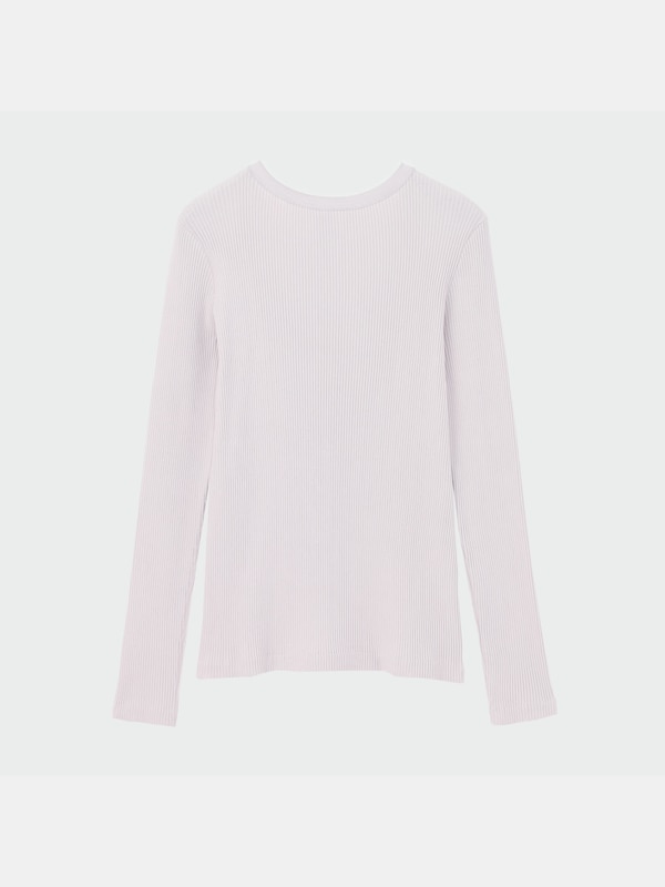 ペルヴィアンピマコットンクルーネックリブTシャツ（長袖）