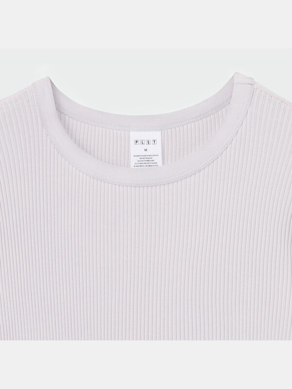 ペルヴィアンピマコットンクルーネックリブTシャツ（長袖）