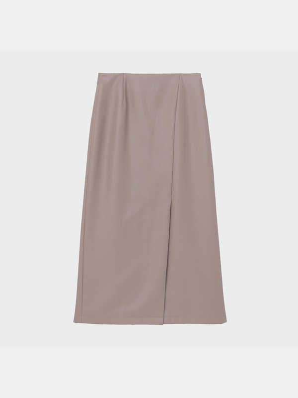 フェイクレザーナロースリットスカート