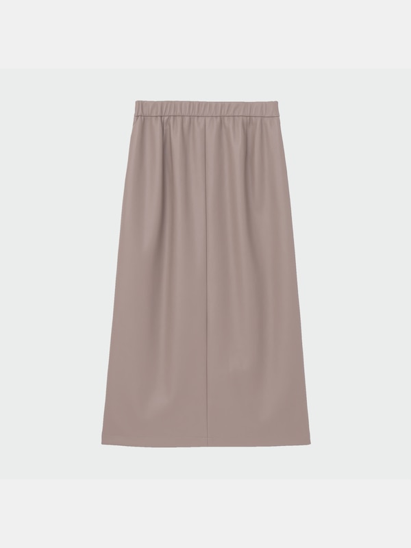 フェイクレザーナロースリットスカート