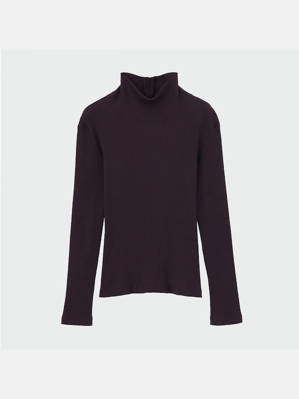 ペルヴィアンピマコットンタートルネックリブTシャツ（長袖）
