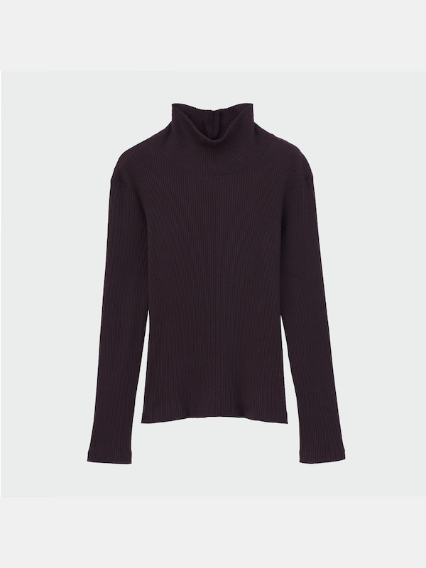 ペルヴィアンピマコットンタートルネックリブTシャツ（長袖）
