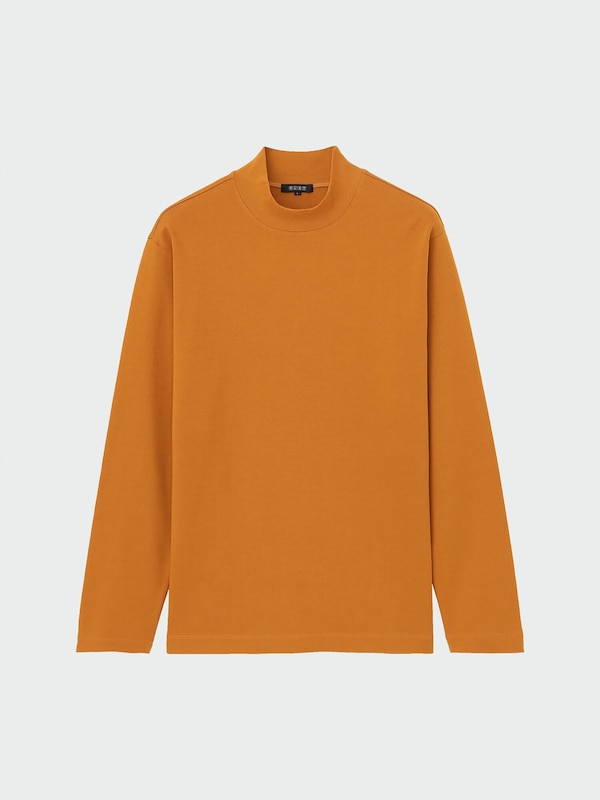 モックネックスリットTシャツ（長袖）