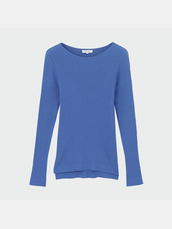 スーピマコットンリブボートネックセーター（長袖）