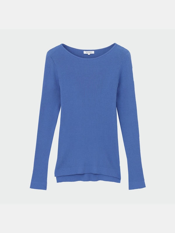 スーピマコットンリブボートネックセーター（長袖）