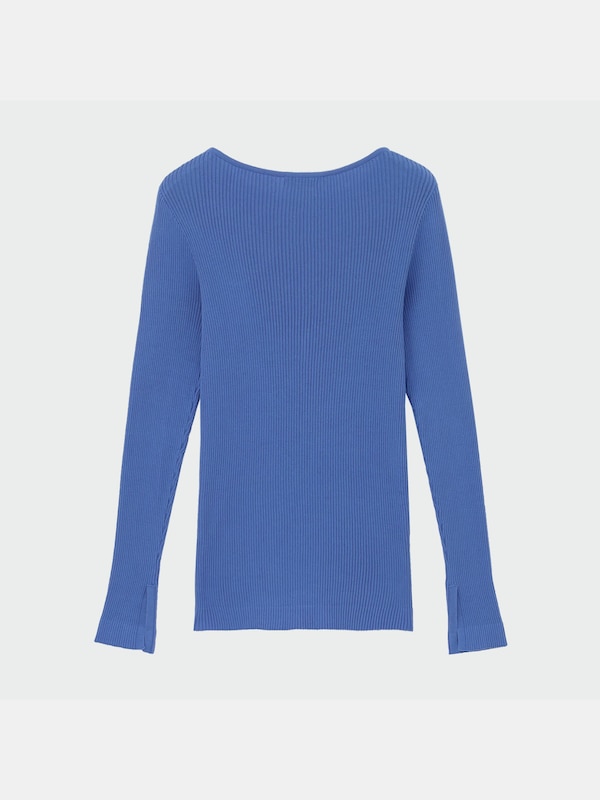 スーピマコットンリブボートネックセータ�ー（長袖）
