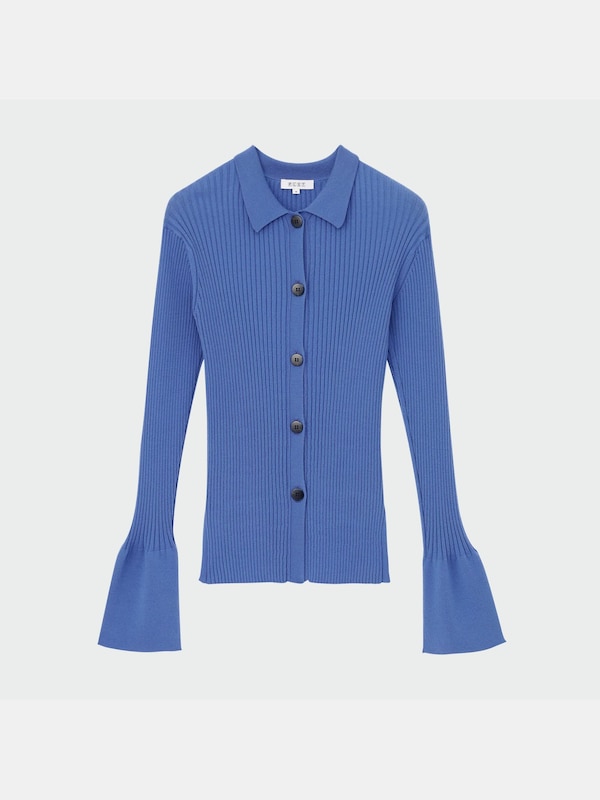 リブニットエリツキカーディガン