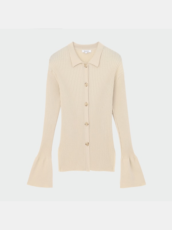 リブニットエリツキカーディガン