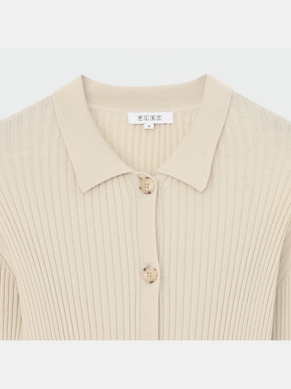 リブニットエリツキカーディガン