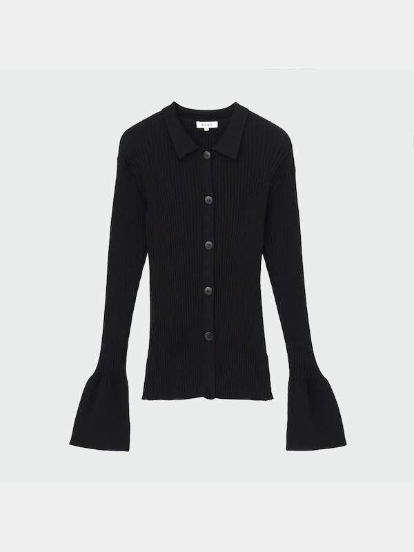 リブニットエリツキカーディガン