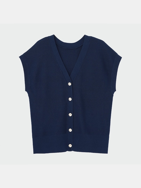 コットンブレンド2WAYニットベスト