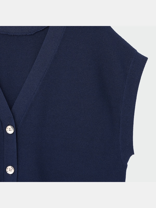 コットンブレンド2WAYニットベスト