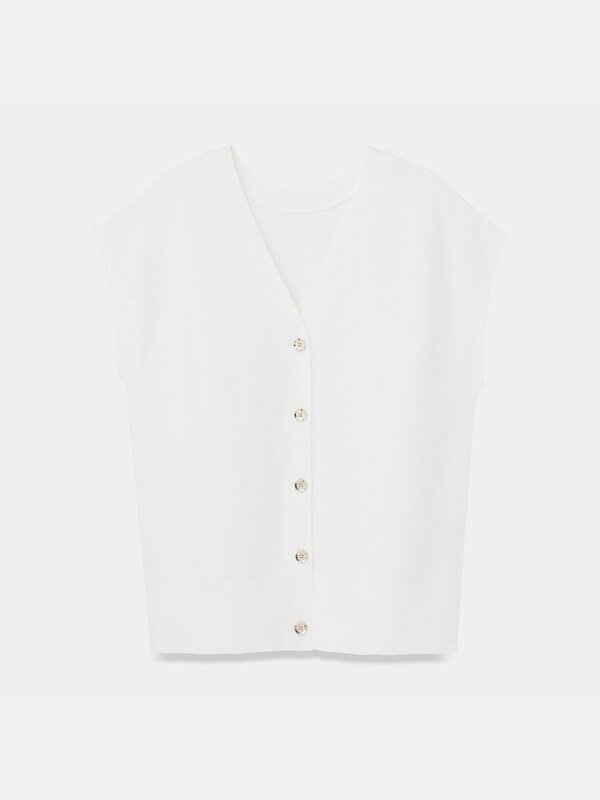 コットンブレンド2WAYニットベスト