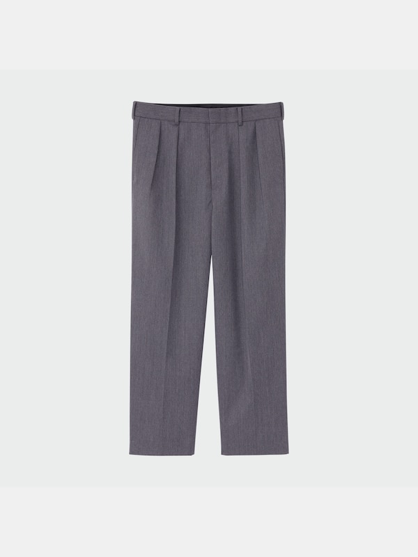 ウールブレンド2タックワイドパンツ