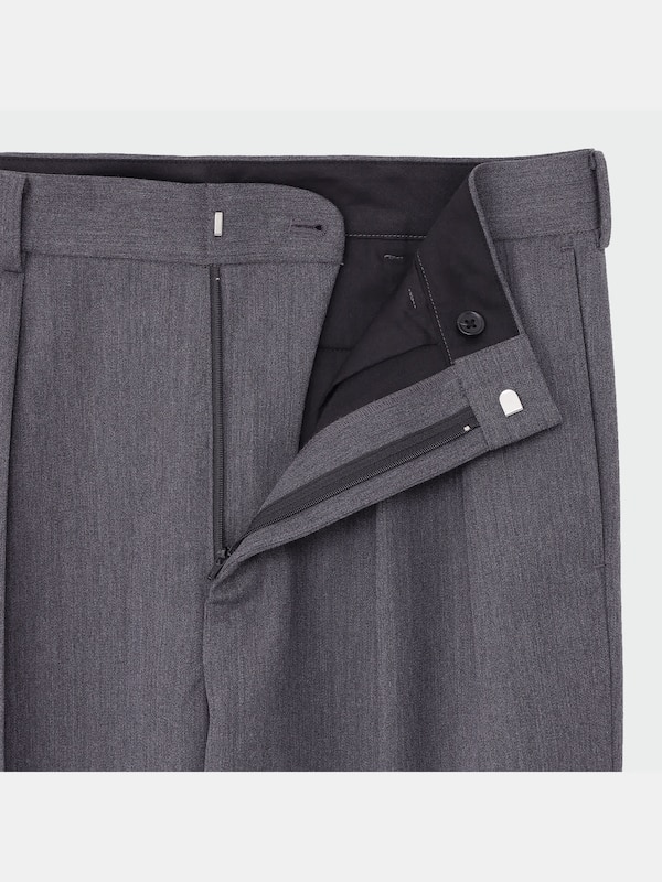 ウールブレンド2タックワイドパンツ