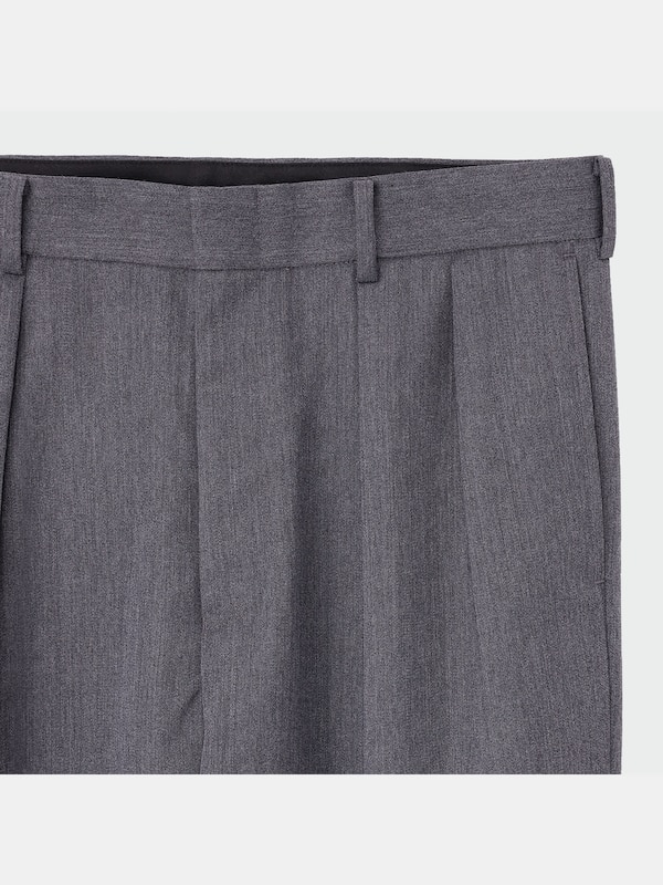 ウールブレンド2タックワイドパンツ