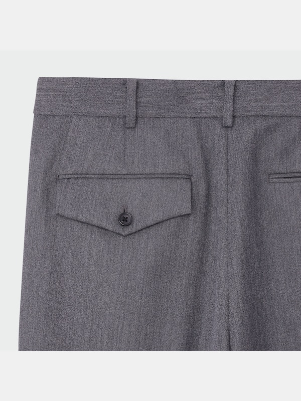 ウールブレンド2タックワイドパンツ