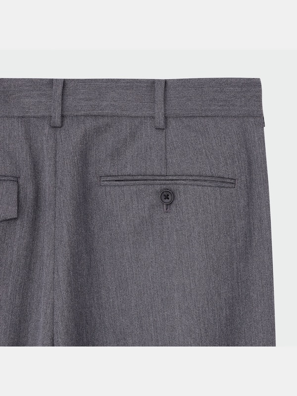 ウールブレンド2タックワイドパンツ