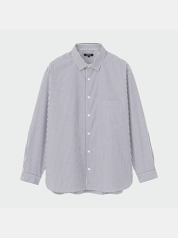 リラックスフィットストライプシャツ（長袖）