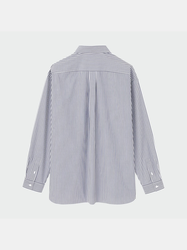 リラックスフィットストライプシャツ（長袖）