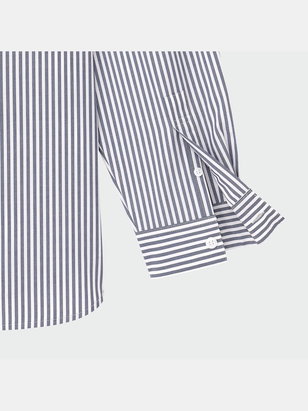 リラックスフィットストライプシャツ（長袖）