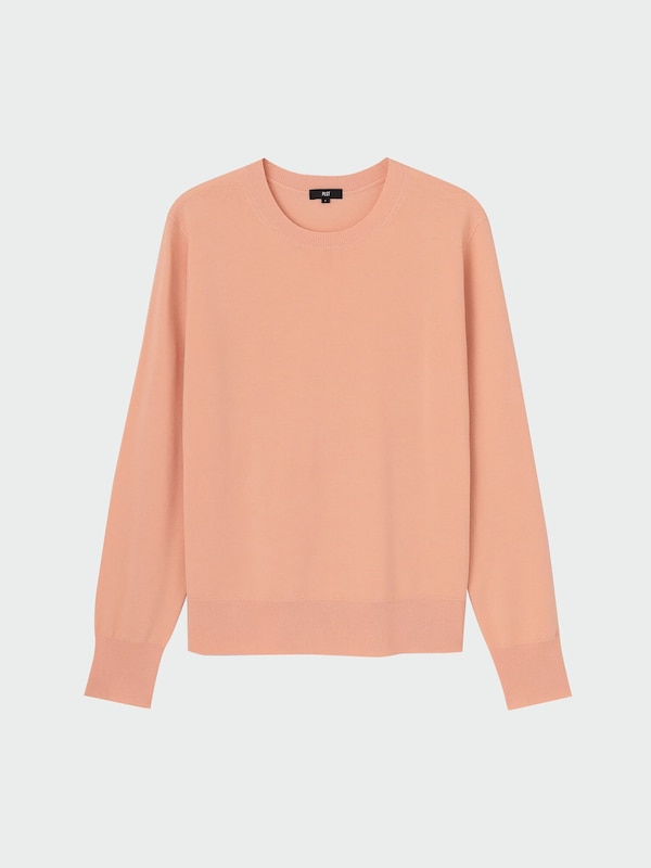 エクストラファインメリノウールブレンドクルーネックセーター（長袖）