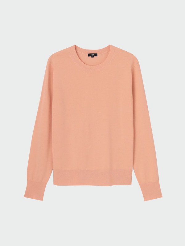 エクストラファインメリノウールブレンドクルーネックセーター（長袖）