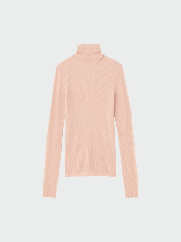 シアーウールリブハイネックセーター（長袖）