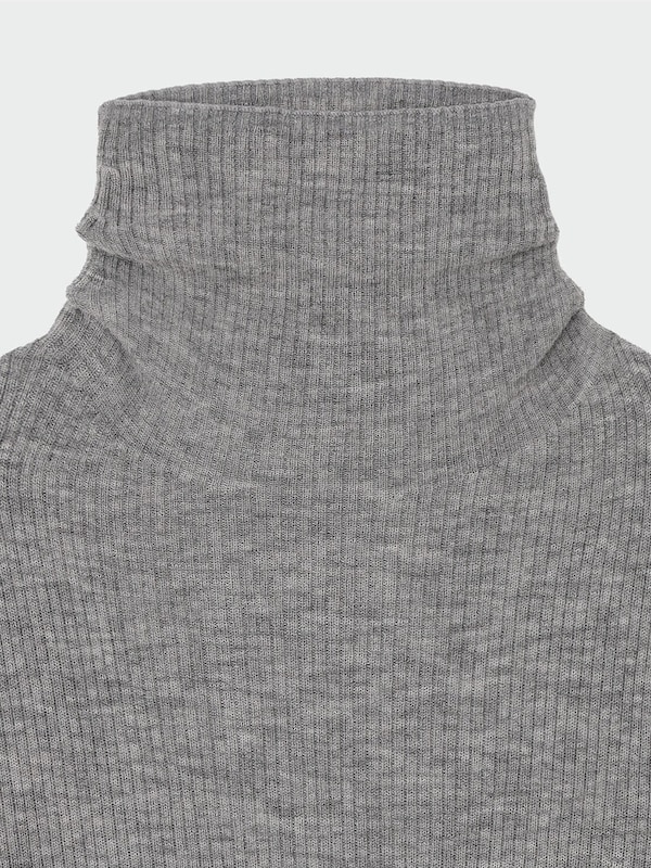 シアーウールリブハイネックセーター（長袖）