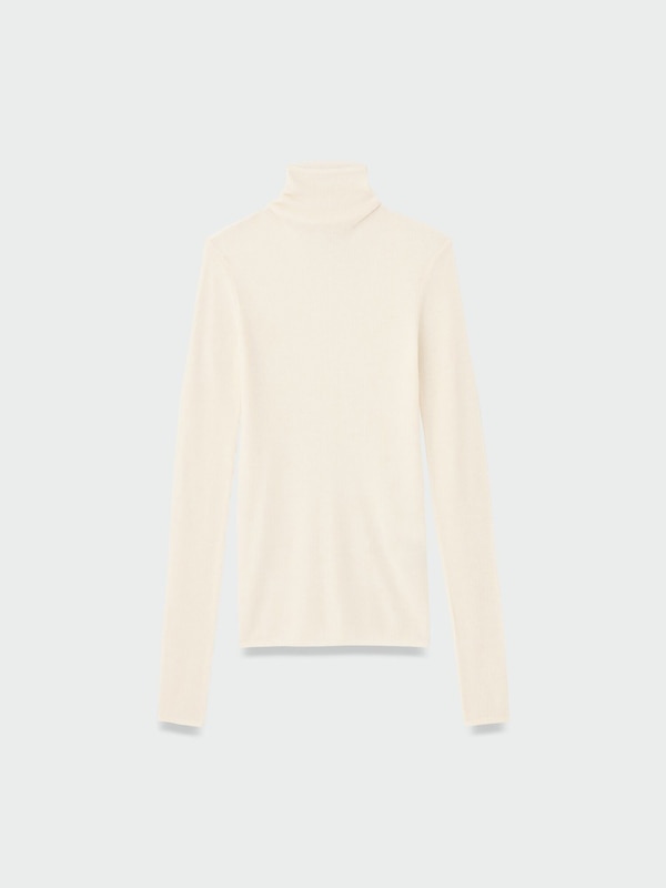 シアーウールリブハイネックセーター（長袖）