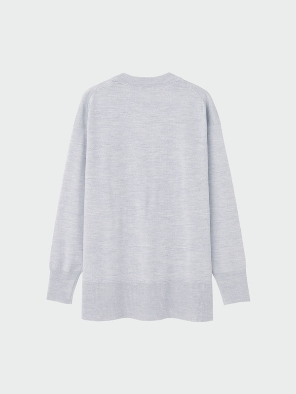 エクストラファインメリノウールブレンドVネックカーディガン