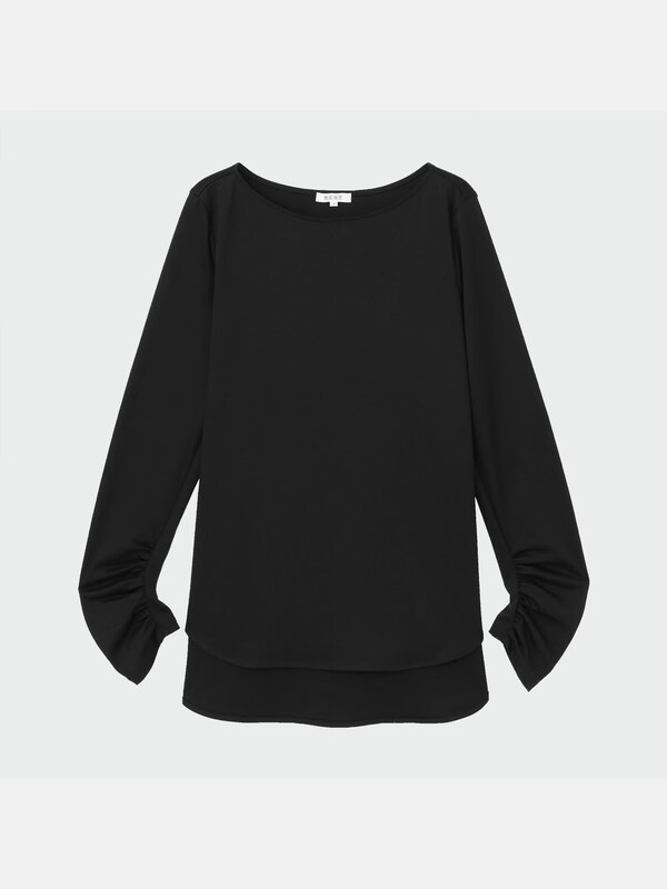 グロスジャージーギャザースリーブT（長袖）