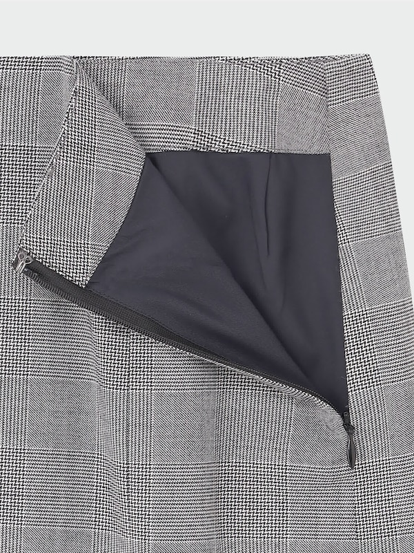 ウールブレンドギャバハイウエストナロースカート