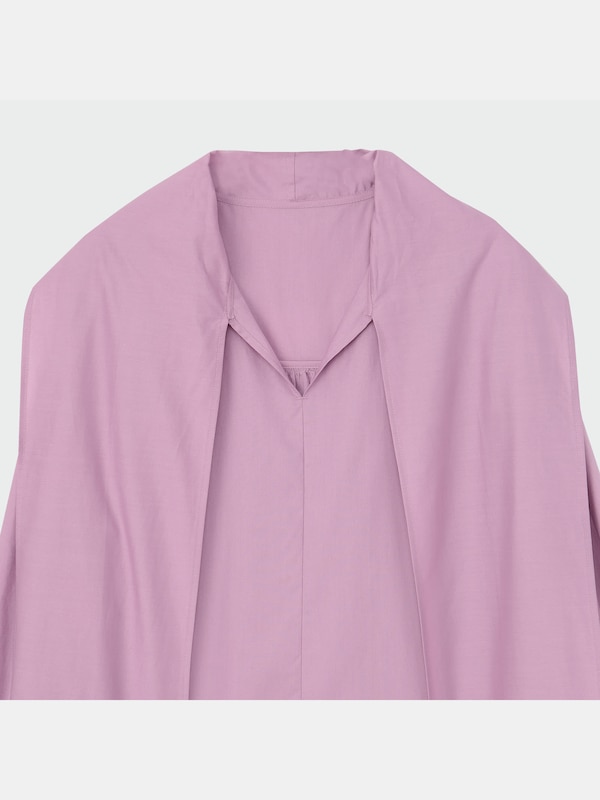 コットンシルクボウタイブラウス（長袖）