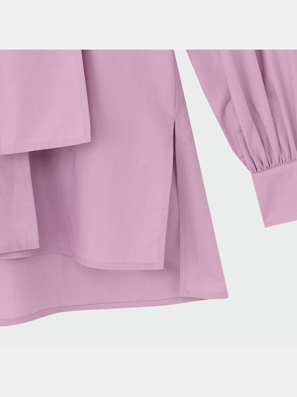 コットンシルクボウタイブラウス（長袖）