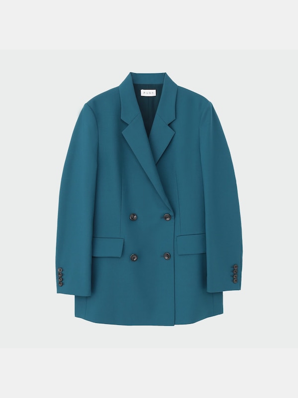 ウールブレンドギャバダブルジャケット