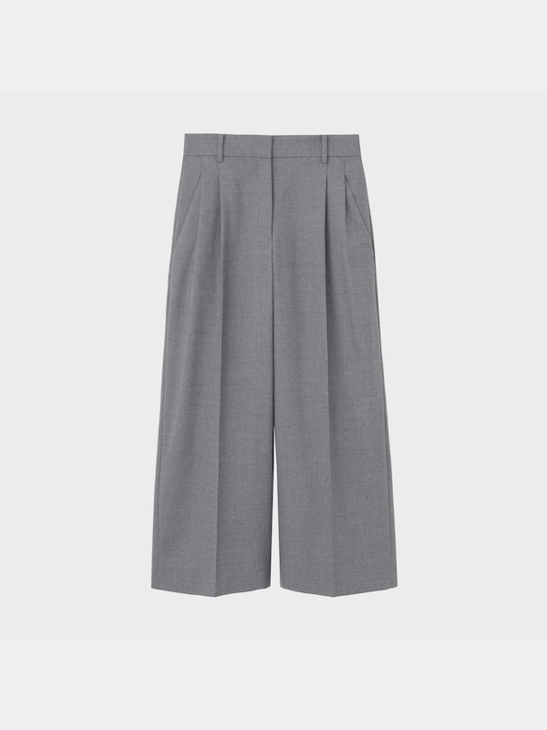 ウールブレンドギャバワイドパンツ