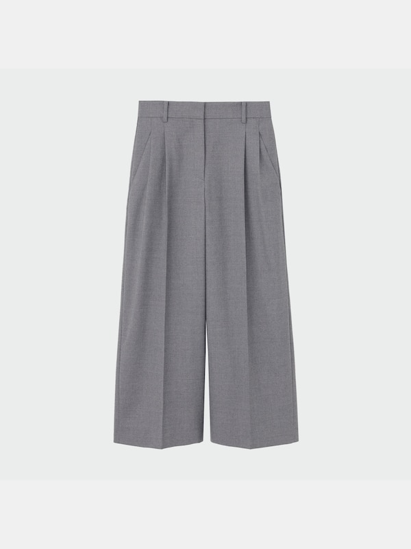 ウールブレンドギャバワイドパンツ